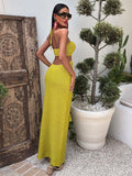Women's Clothing Hanging Neck-Creutter Folds-In-Up-Back-Up-Sucking Dress HZ0108