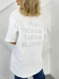 Spring Women's Letter Hot Diamond Tops Women Loose Fashion Temperament Casual Wear Short-Sleeved Women's T-Shirt HZ0108
