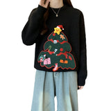 Lazy Wind Red Christmas Sweater Women's Autumn And Winter 2025 Women's Casual Round Knitted Shirt HZ0108