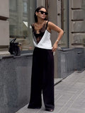 High-End Lace Spliced With Ribbon Slings Sexy Bumpy Vest Pure Pajamas Loose Blouse HZ0108