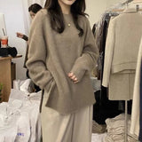 2025 Women's Sweater Women's Autumn And Winter Fashion Jacket Head Open Fork Knitting Jersey Long-Sleeved Temperament Bottoming Autumn Winter HZ0108