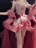 Vintage Ball Gown Spaghetti Straps Ombre Pink 16th Birthday Dress Lolita Dress Birthday Outfits HZ1214