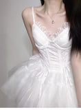 Niulatu A Line Spaghetti Straps White Lace Party Dress Birthday Dresses Birthday Outfits SD1216