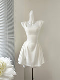 Sweet and niche summer temperament high waist design women dress HZ1214