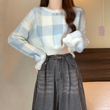 Gentle Lattice Lattice Short Jacket Bottom Sweater In Autumn And Winter New Knitted Knitted Collar Top HZ0108
