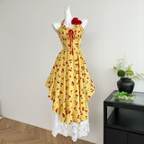 Simple A line Halter Yellow Summer Dress Holiday Party Dress Birthday Outfits For Teens HZ1214