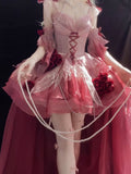 Vintage Ball Gown Spaghetti Straps Ombre Pink 16th Birthday Dress Lolita Dress Birthday Outfits HZ1214