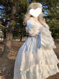 Vintage Ball Gown Square Neck White High Low Short Summer 18th Birthday Dress Lolita Dress Birthday Outfits HZ1214