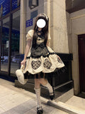 Cute Ball Gown Short Sleeves 16th Birthday Dress Lolita Dress Champagne Birthday Outfits HZ1214