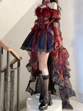Vintage Ball Gown Off The Shoulder Short Sleeves 16th Burgundy Birthday Dress Lolita Dress Birthday Outfits HZ1214