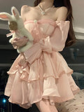Niulatu A Line Off The Shoulder Chiffon Pink Short Birthday Dresses Birthday Outfits SD1182