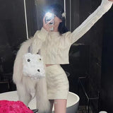 Autumn/Winter 2025 Sweater Women's Set Temperament With Knitted Shirts And Hips Skirt Fashion Two-Piece HZ0108