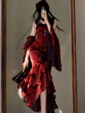 Cute High Low Burgundy Summer 18th Wine Red With Sleeves Birthday Dress Lolita Dress Birthday Outfits HZ1214