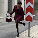 Loose Large-Size Blazer Women's High-End Texture Design Niche Lace Lotus Side Spliced Striped Suit HZ0108