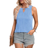Women's Vest 2025 Lock Hole Collar Sleeveless Summer Business And Leisure Basic Top HZ0108