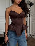 Sexy Fish Bone Lumbar Boobs Boobs Design Stew Brocing Vest Blouse Hot Girl Dress HZ0108
