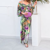 Spring 2025 Women's New Elegant Temperament Tie-Dye Sling Skirt Sleeve Shawl Set HZ0108