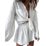 Spring 2025 New Women's Fashion Trend With Bubble Sleeve Tops Casual Fashion Set HZ0108