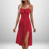 Women's Clothing 2025 Spring New Print Sling Sexy Open Fork Dress HZ0108