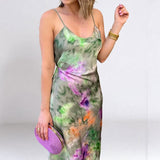 Spring 2025 Women's New Elegant Temperament Tie-Dye Sling Skirt Sleeve Shawl Set HZ0108