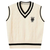 College Style Knitted Women's Spring And Autumn 2025 Women's Design Small Sweater Vest Vest Loose Outer Top HZ0108