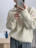 Over-Collar Design Jersey Knitted Jersey Autumn And Winter Women's Long-Sleeved Solid Color Temperament Loose Tops Women's Coat HZ0108