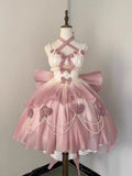 Vintage Ball Gown Spaghetti Straps Short Chiffon Summer 18th Birthday Dress High Low Ombre Pink Pearls Lolita Dress Birthday Outfits HZ1214