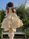 Vintage Ball Gown High Neck Lace Summer 18th Birthday Dress Lolita Dress Birthday Outfits HZ1214