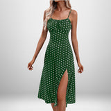 Women's Clothing 2025 Spring New Print Sling Sexy Open Fork Dress HZ0108