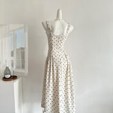 Sexy A line Square Neckline White Lace Summer Polka Dots Dress Holiday Party Outfits For Women HZ1214