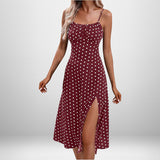 Women's Clothing 2025 Spring New Print Sling Sexy Open Fork Dress HZ0108