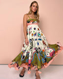 Niulatu Sexy Women's Cotton Slings Graffiti Print Sleeveless Dress SPCP