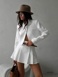 In The Early Spring Of 2025, The New High-End Collar Cardigan Suit Women's Spring High-Waisted 100-Folded Skirt Wears A Complete Set HZ0108