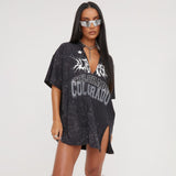 High Street To Make Old Short-Sleeved T-Shirts For Women Wearing Loose Leisure V Collar Blouse Hot Babes HZ0108