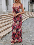 Hot Sale Of 25 Years Of Summer New Flower Printing High-Yick Weight Sling Dress HZ0108