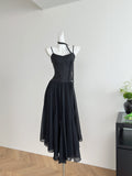 Cute A Line Spaghetti Straps Chiffon Summer Beach Dress Holiday Party Outfits For Girls HZ1214