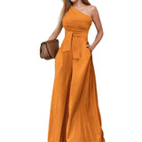 2025 New Spring And Summer Temperament Commute Solid Color Straight-Through Pants Strapped Trousers Trousers Women HZ0108