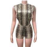 Autumn 2025 New Women's Hottie Sexy On Both Sides Of The Empty Sleeveless Snake Pattern Two Sets HZ0108