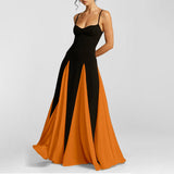 2025 Autumn Dress New Women's Temperament Elegant Fashion Pure Color High-Rise Sling Dress HZ0108