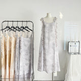 Cute A Line Spaghetti Straps Floral Chiffon Summer Dress Holiday Party Outfits For Girls HZ1214