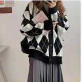Korean Version Of The Autumn And Winter 2025 New Slacken Loose Sweater Cardigan Female Rhyme Long Outer Knitwear HZ0108