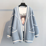 2025 Autumn And Winter Women's Version Of Loose Letter Thick Thick Knitted Cardigan In The Long Sweater Autumn Winter Coat Woman HZ0108