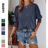 2025 Summer New Fashion Loose Circle Leader Mouth Long Version Of Large-Size T-Shirt Girl HZ0108