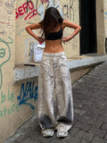 Street Retro Low-Rise Jeans Women's Babes Broad Leg Trousers Slim Trousers Loose Lanky Trousers HZ0108