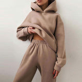 2025 Women's Clothing Pure Color Casual Fashion Sports Pants Two-Piece Set Of Women's Clothing Winter HZ0108
