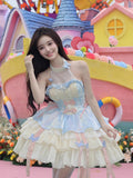 Vintage Ball Gown High Neck Short Mini Summer 18th Birthday Dress Lolita Dress Birthday Outfits HZ1214