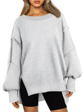 Mid-Winter 2025 New Products Loose Splicing Round Collar Open Fork Jacket Lady Top HZ0108