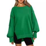 Mid-Winter 2025 New Products Loose Splicing Round Collar Open Fork Jacket Lady Top HZ0108