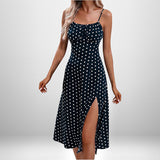 Women's Clothing 2025 Spring New Print Sling Sexy Open Fork Dress HZ0108