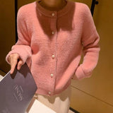 Sweet Little Fresh Marinade Sweater Women's Coat 2025 Autumn And Winter New Loose Knitted Open Shirt HZ0108